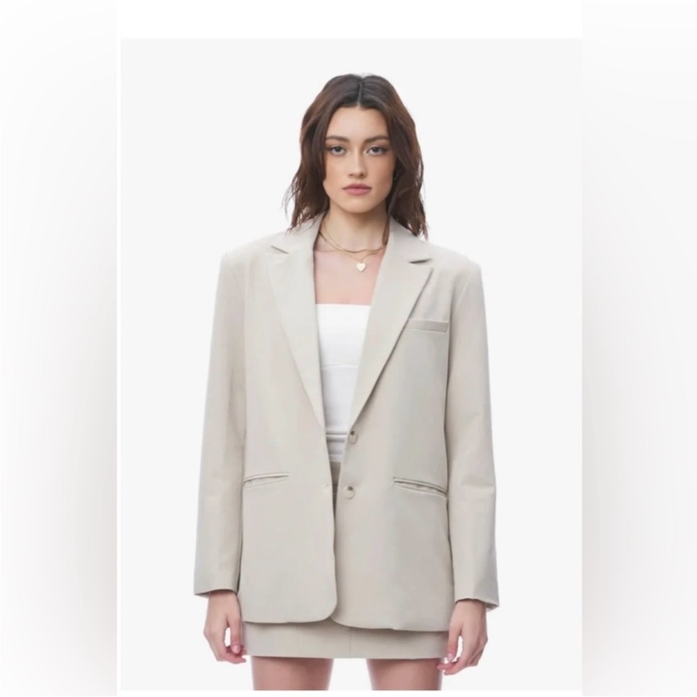 New! Steve Madden Revolve Audrey Faux Leather Blazer Jacket Size Small‎
